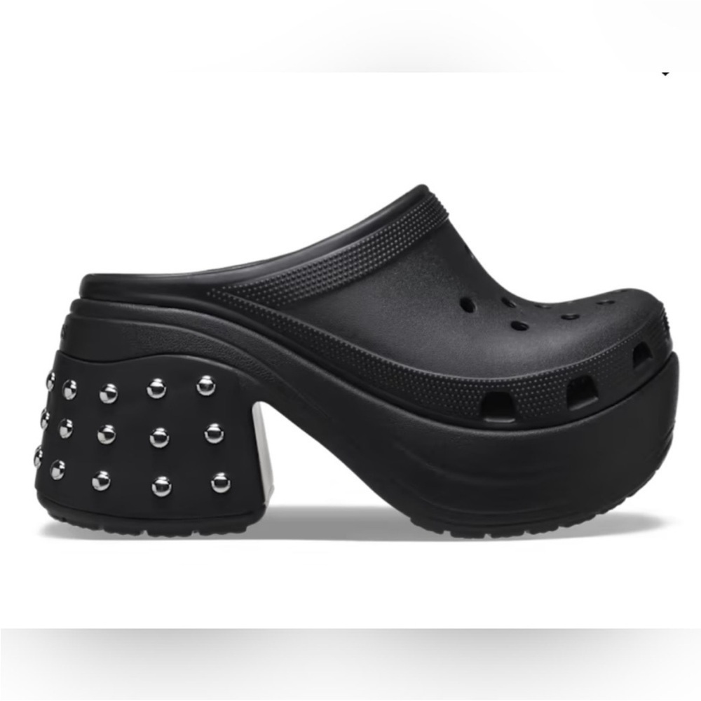 NWT Crocs Siren Studded Clog Heel Black Women's Size 13 Men’s Sz 11 - Picture 1 of 15